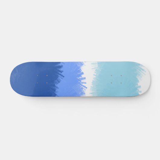 Skateboard Aquarelle Abstraite moderne tons bleus (Horz)