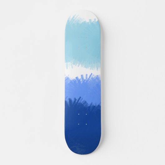 Skateboard Aquarelle Abstraite moderne tons bleus (Devant)