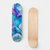 Skateboard Aquarelle Abstraite rose bleue (Recto)
