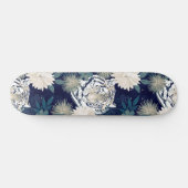 Skateboard Aquarelle animale Tigre tendance Flore bleu Design (Horz)