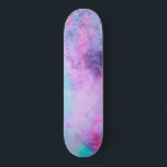 Skateboard Aquarelle Aquarelle Aquarelle Adulte Bleue Rose<br><div class="desc">Ce design moderne et artistique est parfait pour une femme branchée et élégante. Il présente un motif d'aquarelle salé et rose vif peint à la main, violet, vert turquoise et bleu de sel de mer. C'est cool, unique, féminin et contemporain. Stylisez avec ce design unique et unique peint à la...</div>