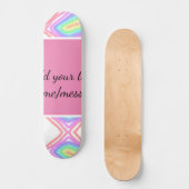 Skateboard Aquarelle arc-en-ciel ajouter un nom texte personn (Recto)