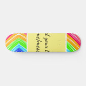 Skateboard Aquarelle arc-en-ciel ajouter un nom texte personn (Horz)