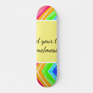 Skateboard Aquarelle arc-en-ciel ajouter un nom texte personn