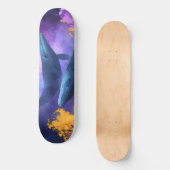 Skateboard Aquarelle Baleines Jardin Océan Abstrait (Recto)