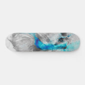 Skateboard Aquarelle bleu gris turquoise Betta Fish (Horz)