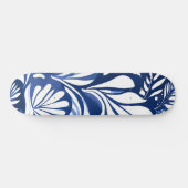Skateboard Aquarelle Bleue Botanique Motif Floral (Horz)