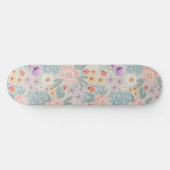 Skateboard Aquarelle Boho Rose Floral (Horz)