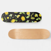 Skateboard Aquarelle Citron et Feuille (Horz)