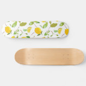 Skateboard Aquarelle Citron & Feuilles 2 (Horz)