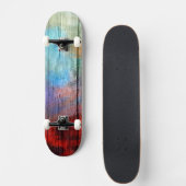 Skateboard Aquarelle colorée Bois Abstrait #2 (Devant)
