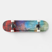 Skateboard Aquarelle colorée Bois Abstrait #2 (Horz)
