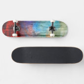 Skateboard Aquarelle colorée Bois Abstrait #2 (Horz)