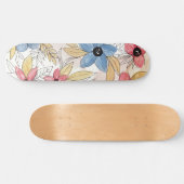 Skateboard Aquarelle couleur terre Floral Art Feuille (Horz)