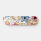 Skateboard Aquarelle couleur terre Floral Art Feuille (Horz)