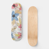 Skateboard Aquarelle couleur terre Floral Art Feuille (Recto)