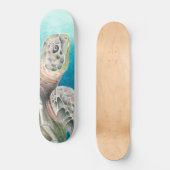 Skateboard Aquarelle de la tortue marine verte (Recto)