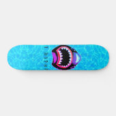 Skateboard Aquarelle de requin rose violet illustration (Horz)