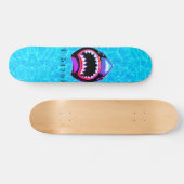 Skateboard Aquarelle de requin rose violet illustration (Horz)