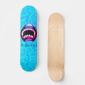 Skateboard Aquarelle de requin rose violet illustration (Recto)
