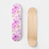 Skateboard Aquarelle délicate Fleurs roses (Recto)