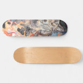 Skateboard Aquarelle Ember Eyes Wolf (Horz)