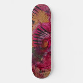 Skateboard Aquarelle Et Encre Belle Peinture Abstraite (Recto)