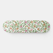 Skateboard Aquarelle Fleurs dans les vignes Escalade Feuilles (Horz)