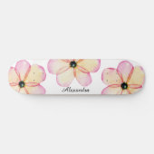 Skateboard Aquarelle florale personnalisée (Horz)