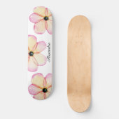 Skateboard Aquarelle florale personnalisée (Recto)