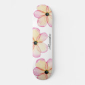Skateboard Aquarelle florale personnalisée (Recto)