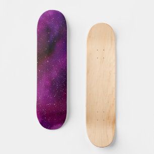 Skateboard Aquarelle Galaxies rose violet