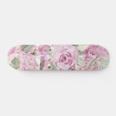Skateboard Aquarelle géométrique pastel vert rose pâle (Horz)