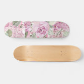 Skateboard Aquarelle géométrique pastel vert rose pâle (Horz)