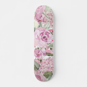 Skateboard Aquarelle géométrique pastel vert rose pâle