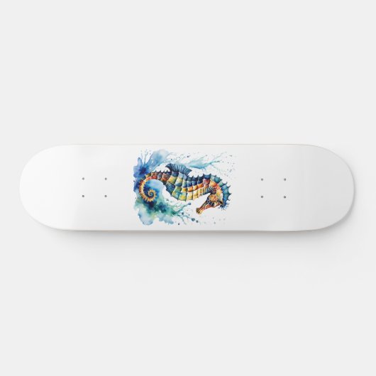 Skateboard Aquarelle Hippocampus (Horz)
