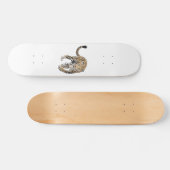 Skateboard aquarelle léopard jungle chat peint vert animal (Horz)