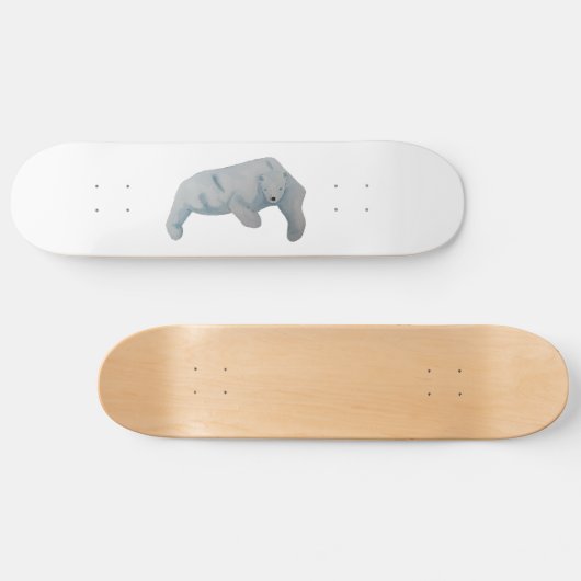 Skateboard Aquarelle Ours polaire marin (Horz)