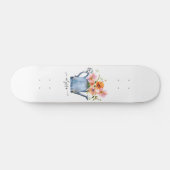 Skateboard Aquarelle peinte à la main Floral (Horz)