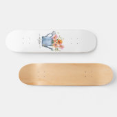 Skateboard Aquarelle peinte à la main Floral (Horz)