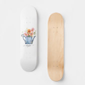 Skateboard Aquarelle peinte à la main Floral (Recto)