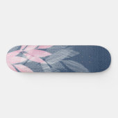 Skateboard Aquarelle Plante Abstraite Rose Et Punk (Horz)