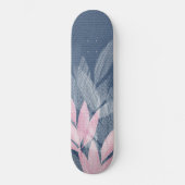 Skateboard Aquarelle Plante Abstraite Rose Et Punk (Recto)