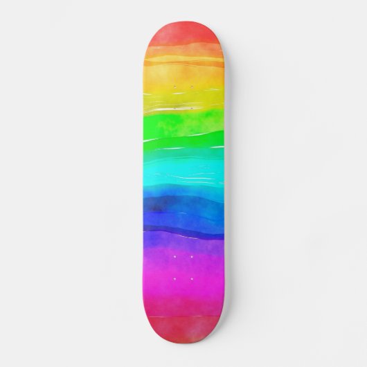 Skateboard Aquarelle Rainbow (Recto)