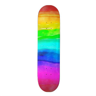 Skateboard Aquarelle Rainbow