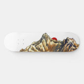 Skateboard Aquarelle Retro Misty Mountain (Horz)