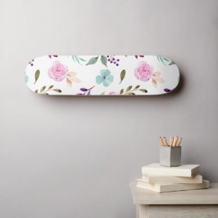 Skateboard Aquarelle rose