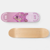 Skateboard Aquarelle rose or Paint Gradient Monogramme Wolf (Horz)