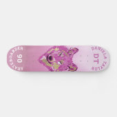 Skateboard Aquarelle rose or Paint Gradient Monogramme Wolf (Horz)