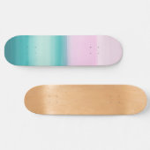 Skateboard Aquarelle rose Turquoise de Seafoam Abstrait #1 (Horz)